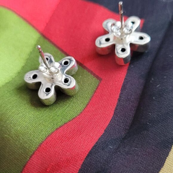 Lime Green Turquoise Stud Earrings - Picture 2 of 2